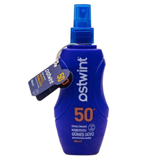 Ostwint SPF50 yetişkin koruyucu güneş sütü 200 ml şişe, yüksek SPF 50 UVA UVB güneş koruması- 1
