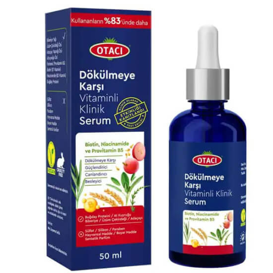 Otacı Dökülmeye Karşı Klinik Serum 50 ml dökülme önleyici saç serumu vitamin içerikli nem destekli saç diplerine uygulanır durulanmaz- 1