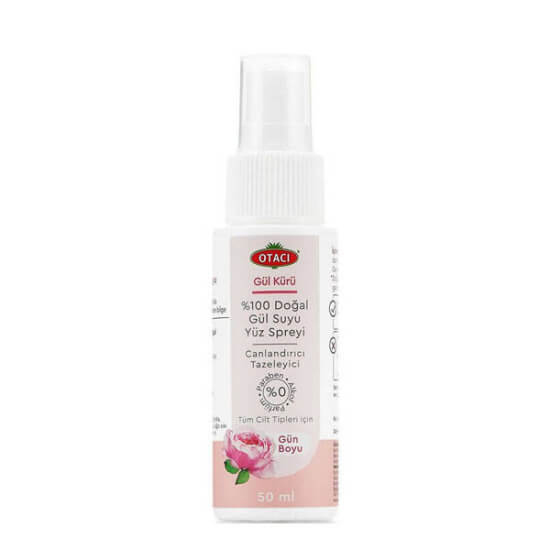 Otacı Gül Kürü gül suyu yüz spreyi 50 ml doğal gül suyu içerikli nemlendirici ferahlatıcı makyaj sonrası sprey- 1