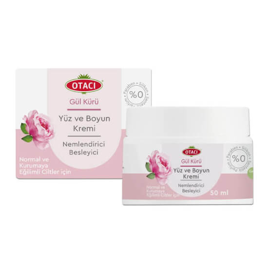 Otacı Gül Kürü yüz ve boyun kremi 50 ml, gül yağı ve shea yağı içerikli, tüm cilt tipleri için yoğun nemlendirici- 1