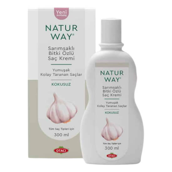 Otacı Naturway Saç Kremi 300 ml sarımsak ve pancar özlü onarıcı güçlendirici kolay tarama sağlayan kokusuz saç kremi- 1