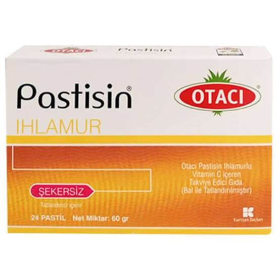 Otacı Pastisin ıhlamur Tilia cordata ve bal içerikli bitkisel pastil 24 adet şekersiz pastil kutusu ambalajı- 1