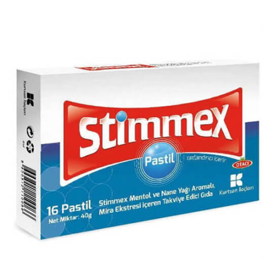 Otacı Stimmex 16 pastil kutusu 16 adet mentol ve nane yağı aromalı mira ekstresi içeren pastil- 1