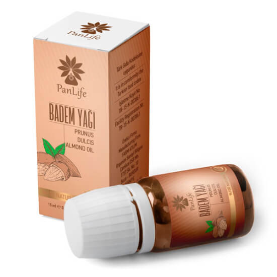 Panlife Badem Yağı 10 ml doğal badem yağı, cam şişe ve damlalıklı kapaklı, cilt bakım yağı ürünü- 1