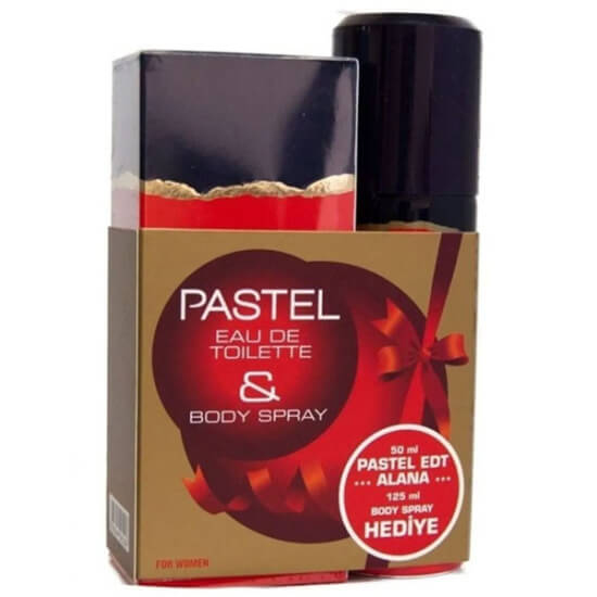 Pastel Kofre hediye seti EDT parfüm 50 ml ve body sprey 125 ml kadın parfüm seti ürün görseli- 1
