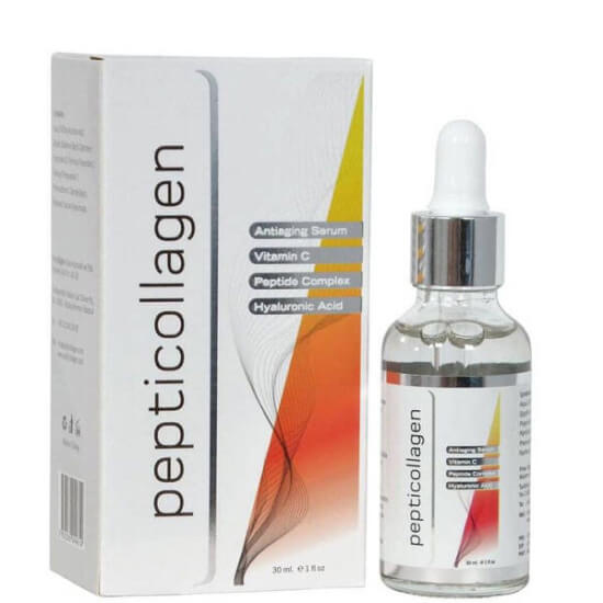 Pepticollagen Serum 30 ml C Vitamini Hyaluronik Asit ve Matrixyl 3000 peptit içeren anti aging yüz serumu- 1