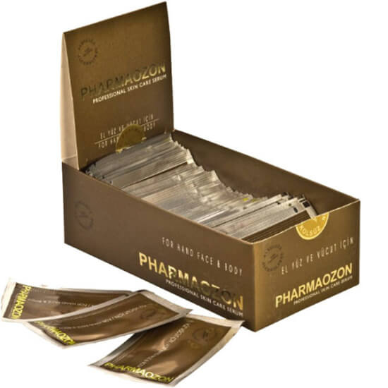 Pharmaozon cilt bakım serumu saşe 50x2 ml yoğun ozon jel, zeytinyağı, shea butter, borage oil içeren kutu- 1