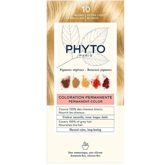 Phyto Phytocolor bitkisel saç boyası 10 çok açık sarı, amonyaksız, jojoba ve monoi yağlı, doğal ve ışıltılı sonuç- 1