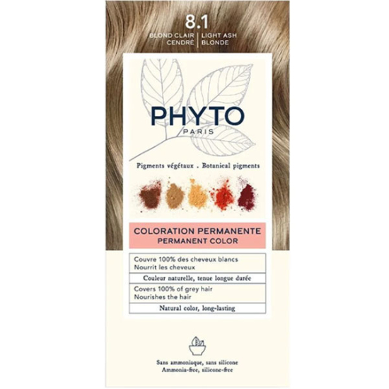 Phyto Phytocolor 8.1 küllü sarı bitkisel saç boyası amonyaksız jojoba ve monoi yağlı doğal parlak renk- 1