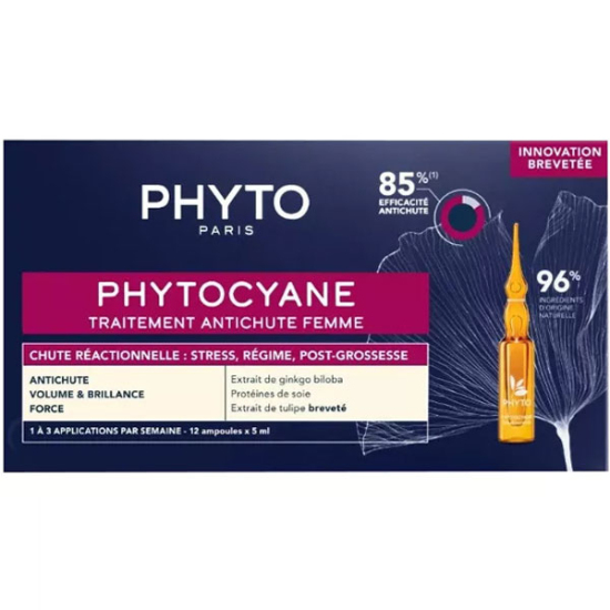 Phyto Phytocyane kadın dönemsel saç dökülmesi karşıtı bakım ampulü 12x5 ml durulanmaz hacim kazandırır- 1