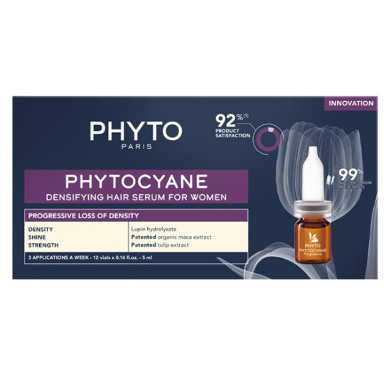 Phyto Phytocyane kadın saç dökülmesi karşıtı bakım seti 12x5 ml durulanmaz serum ampul kronik dökülme- 1