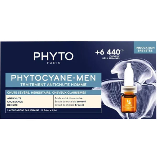 Phyto Phytocyane Men saç serumu ampul seti 12x3,5 ml erkekler için saç dökülme karşıtı bakım, durulanmaz- 1