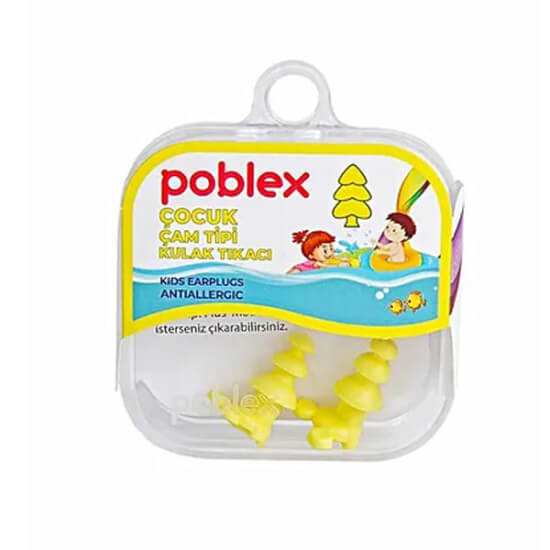 Poblex çam tipi çocuk kulak tıkacı 3+ yaş çocuklar için su ve gürültüye karşı korumaya yardımcı kulak tıkacı- 1
