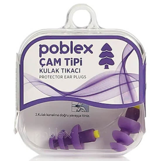 Poblex çam tipi kulak tıkacı Medium yeniden kullanılabilir ergonomik kulak tıkacı havuz deniz duş ve gürültü azaltma- 1