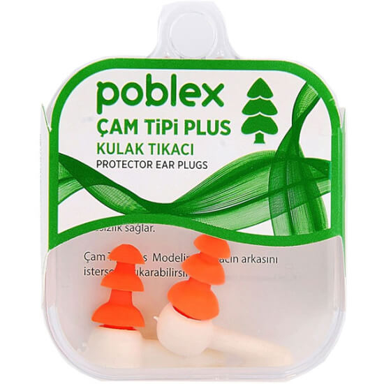 Poblex Çam Tipi Plus Kulak Tıkacı Medium yeniden kullanılabilir kulak tıkacı havuz duş deniz için ses hassasiyetine uygun- 1