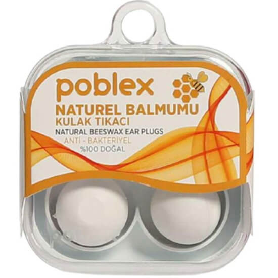 Poblex Naturel balmumu kulak tıkacı 2li %100 doğal arı peteği balmumu ve saf zeytinyağı içeren cilde dost kulak tıkacı- 1