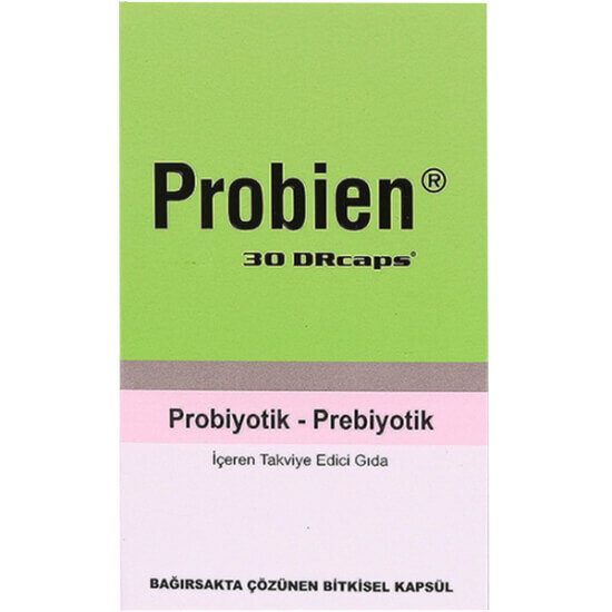 Probien Probiyotik Prebiyotik 30 kapsül, 11 suş, bitkisel kapsül, 2 kapsülde toplam 10 milyar KOB probiyotik- 1