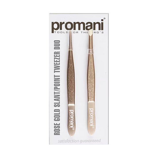 Promani Rose Altın 2 li Cımbız Seti (Eğik Uçlu Cımbız ve Batık Cımbızi)
