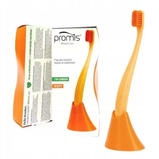  Promis Biplastic Single Diş Fırçası 6750 Soft Orange Tutucu Hediyeli - 1