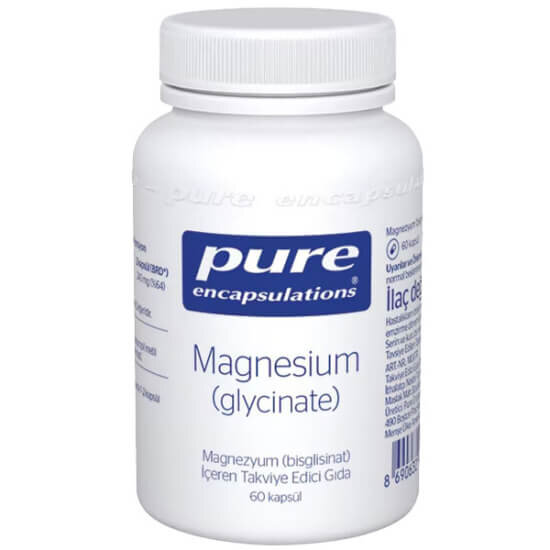 Pure Encapsulations Magnesium Glycinate magnezyum bisglisinat 60 kapsül takviye 120 mg magnezyum %32 BRD- 1