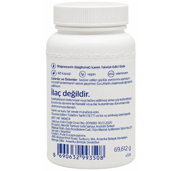 Pure Encapsulations Magnesium Glycinate 60 Kapsül - 2