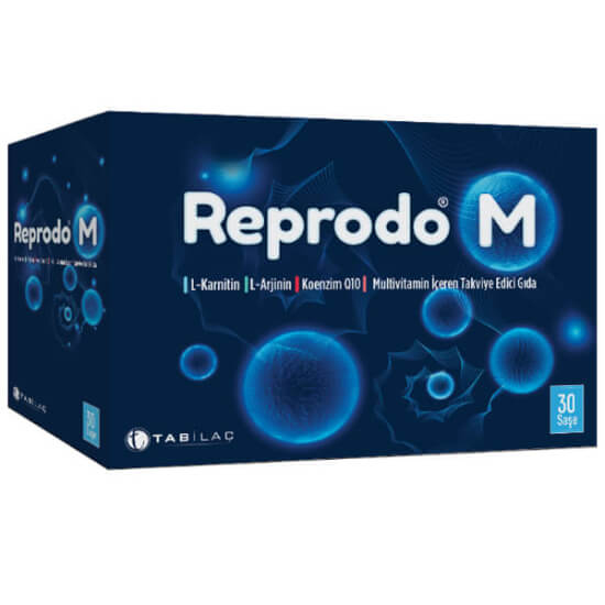 Reprodo M 30 saşe toz takviye 30 saşe N-Asetil Karnitin 1000 mg L-Arjinin 500 mg C vitamini Koenzim Q10 çinko- 1