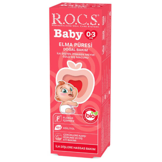  Rocs Baby Elma Püresi Tadında 0-3 Yaş Diş Macunu 45 gr - 1