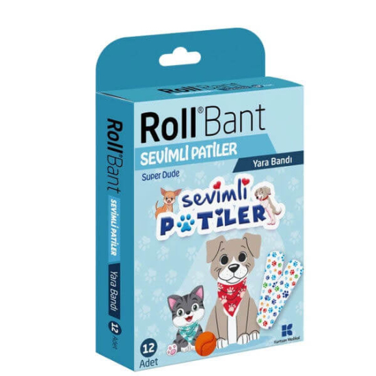  Roll Bant Yara Bandı Sevimli Patiler 12'li - 1