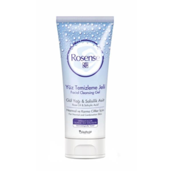Rosense Yüz Temizleme Jeli 100 ml gül özlü sabunsuz jel, sebum dengeleyici, makyaj ve kiri arındıran yüz temizleyici- 1