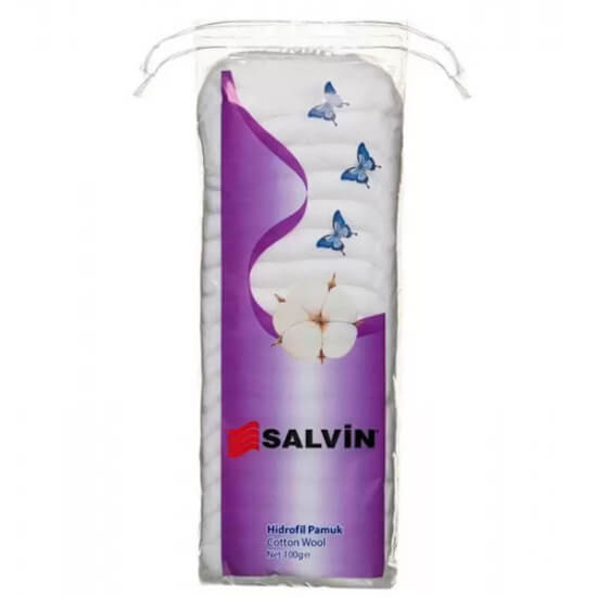 Salvin Hidrofil Pamuk 100 gr hijyenik bakım pamuğu yumuşak doku makyaj temizleme ve cilt temizliği için- 1