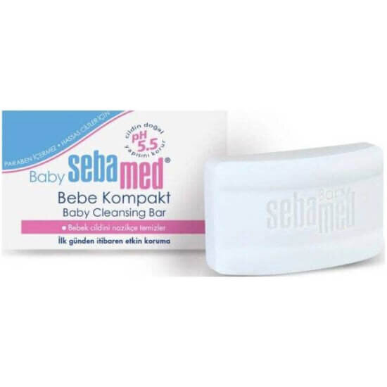 Sebamed Baby Compact Sabun 100 gr bebek ve çocuk hassas cilt temizleyici katı sabun el yüz vücut nazik temizler- 1