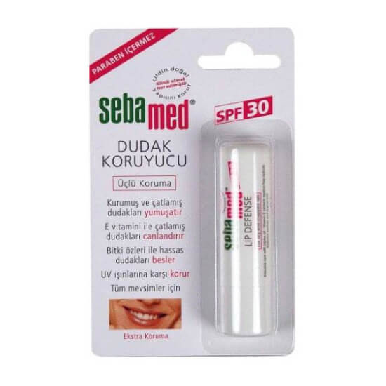 Sebamed dudak koruyucu stick SPF 30 4,8 g aloe vera ve jojoba yağı içeren güneş korumalı dudak balmı- 1
