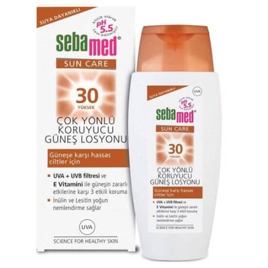 Sebamed Güneş Koruyucu Losyon SPF 30 150 ml hafif formül Vitamin E içerikli suya ve tere dayanıklı güneş losyonu- 1