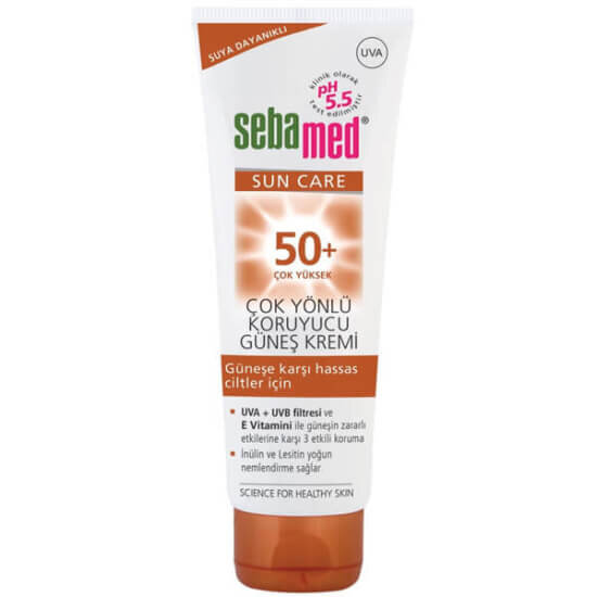 Sebamed güneş kremi SPF 50+ 75 ml, UV filtreli yüksek koruma, E vitaminli antioksidan yüz güneş kremi- 1