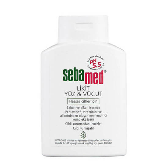 Sebamed Likit Yüz ve Vücut Temizleme Jeli 200 ml pH 5.5 cildin asit mantosunu koruyan nazik temizleyici nem desteği- 1
