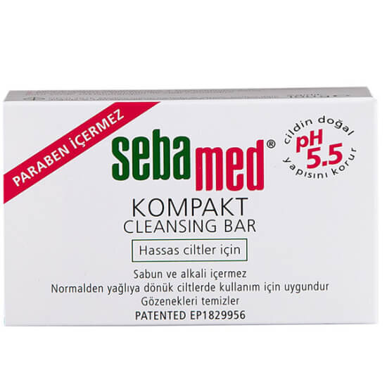 Sebamed Compact Cleansing Bar sabun 100 gr, hassas ciltler için, normalden karmaya, nazik temizleme, parabensiz- 1