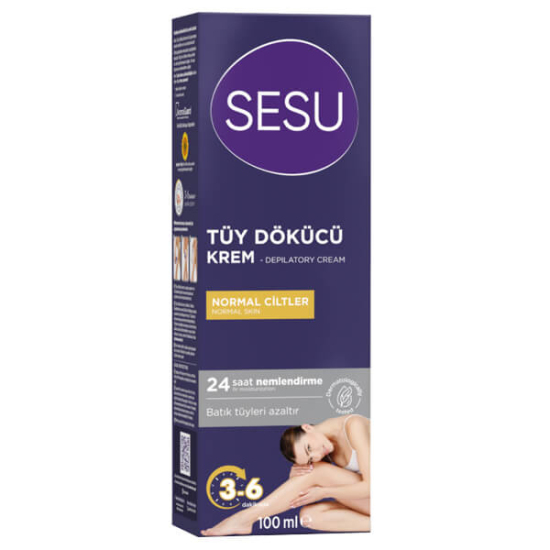 Sesu tüy dökücü krem kömürlü 100 ml E vitamini aromaguard teknolojili tüm cilt tiplerine uygun pratik bakım- 1