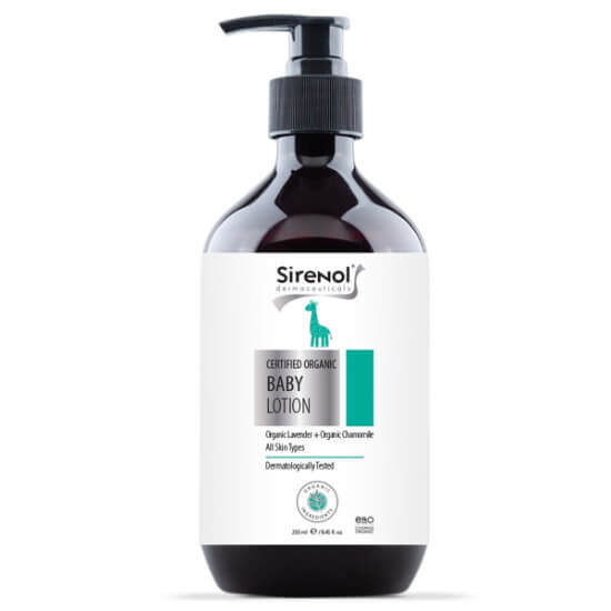 Sirenol Organik Bebek Losyonu 250 ml aloe vera papatya cadı fındığı aynısefa shea yağı içeren hassas cilt nemlendirici- 1