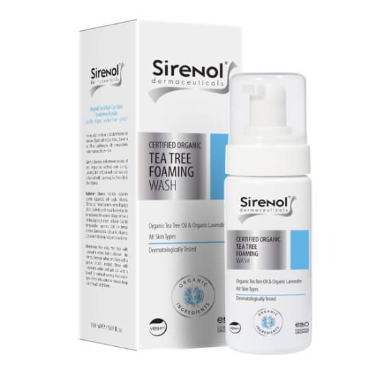 Sirenol Organik Çay Ağacı Temizleme Köpüğü 150 ml organik çay ağacı ve organik lavanta içeren yüz temizleyici köpük- 1