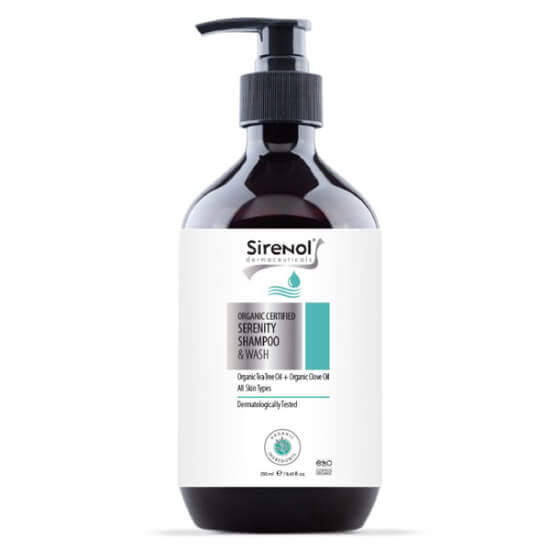 Sirenol Organik Serenity saç ve vücut şampuanı 250 ml organik çay ağacı içerikli COSMOS sertifikalı hassas ciltlere özel- 1