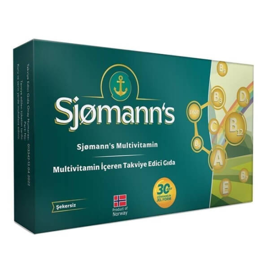 Sjomann S Multivitamin 30 adet çiğnenebilir jel tablet şeker içermez multivitamin takviye edici gıda kutu- 1