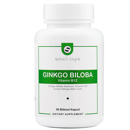  Smart Caps Ginkgo Biloba Vitamin B12 60 Bitkisel Kapsül - 1
