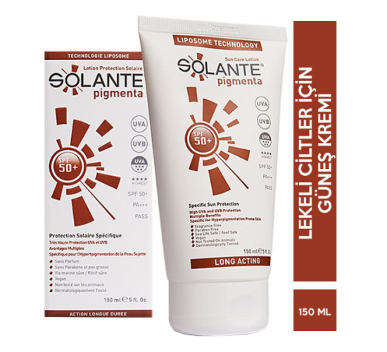 Solante Pigmenta Spf 50 150 ML Lekeli Ciltler için Güneş Kremi - 1