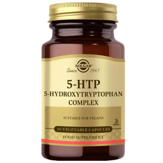 Solgar 5-HTP 30 vegan kapsül, 100 mg 5-HTP, 100 mg valerian kök ekstresi, 10 mg B6 vitamini- 1