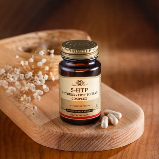 Solgar 5-HTP 30 vegan kapsül, 100 mg 5-HTP, 100 mg valerian kök ekstresi, 10 mg B6 vitamini- 2