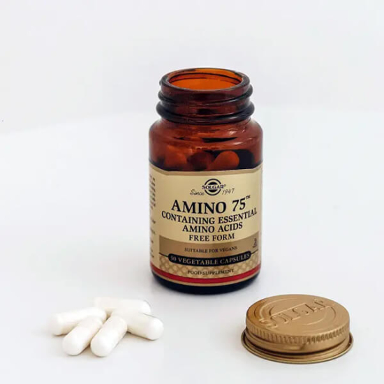 Solgar Amino 75 Essential Amino Complex 30 kapsül, her kapsülde 75 mg esansiyel amino asit, vegan bitkisel kapsül- 2