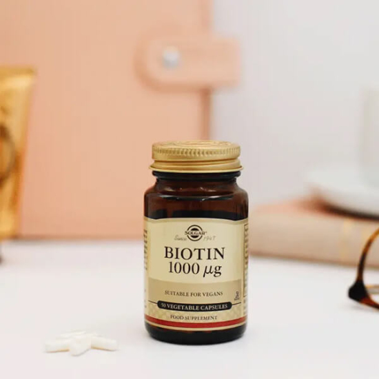 Solgar Biotin 1000 mcg 50 bitkisel kapsül vegan glütensiz şeker tuz nişasta içermez biotin takviyesi- 2
