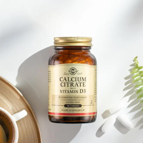Solgar Calcium Citrate with Vitamin D3 60 tablet, 1000 mg kalsiyum sitrat ve 15 mcg D3 600 IU vejetaryen- 2