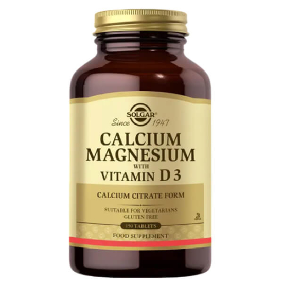 Solgar Calcium Magnesium With Vitamin D3 150 tablet kalsiyum sitrat 400 mg magnezyum 200 mg D3 4 mcg- 1