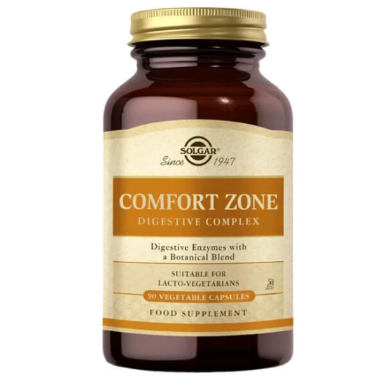 Solgar Comfort Zone Digestive Complex 90 bitkisel kapsül sindirim enzimleri amilaz proteaz laktaz kimyon rezene zencefil- 1
